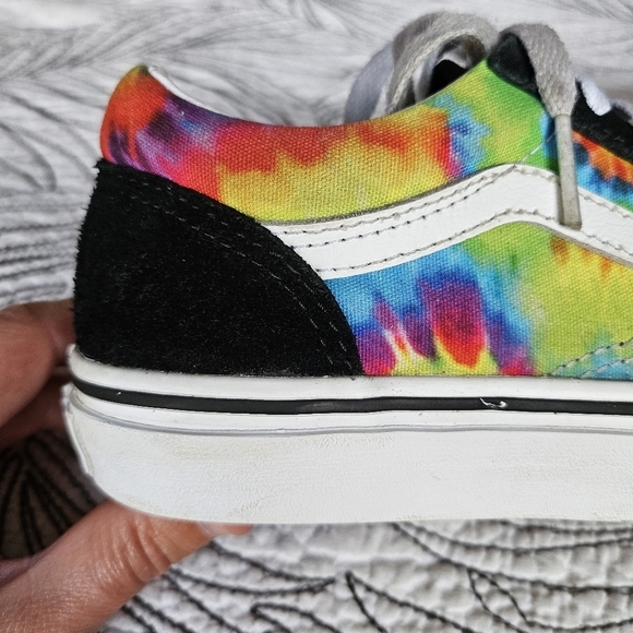 EUC Vans Old Skool Rainbow Tie Dye Low Top Sneakers Kids 2.5 - Picture 2 of 11